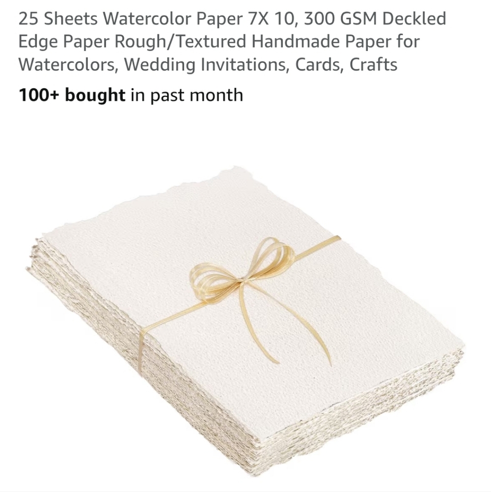 Deckled Edge Watercolor Paper Pck of 15